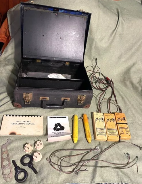 vintage HUGE LOT of TELEPHONE TESTING/REPAIR EQUIPMENT w/CASE 600 SL TONE TEST