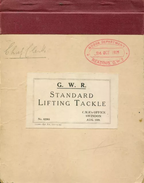 Great Western Railway Standard Lifting Tackle catalogue August 1928