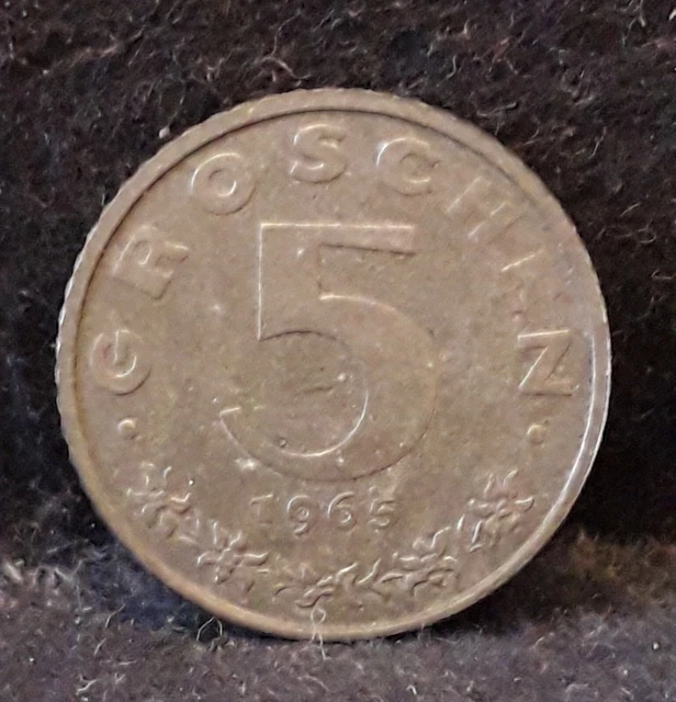 1965 Austria 5 groschen, Austrian eagle, proof, KM-2875 2