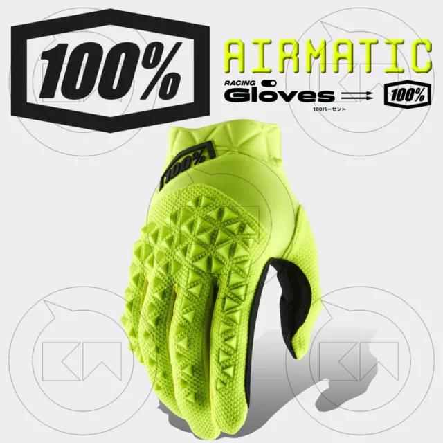 Guanti 100% Airmatic Mx Fluo Yellow/Black Adulto Motocross Enduro Off-Road Mtb