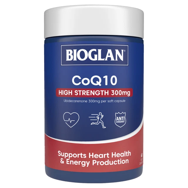 BIOGLAN High Strength CoQ10 300mg 60 Soft Capsules Co-Enzyme Q10 Heart Health