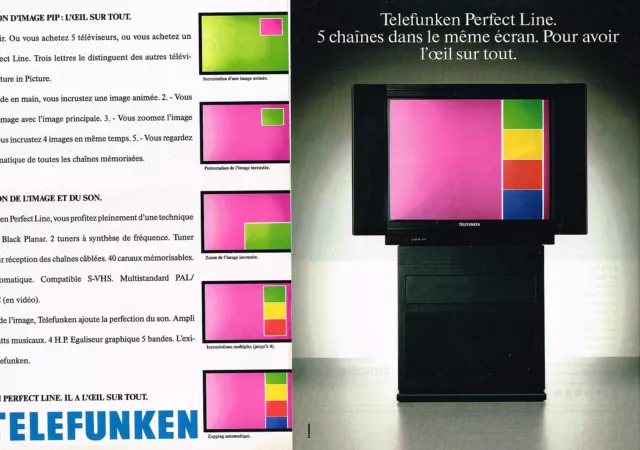 PUBLICITE ADVERTISING  1991   TELEFUNKEN  téléviseur  (2 pages)
