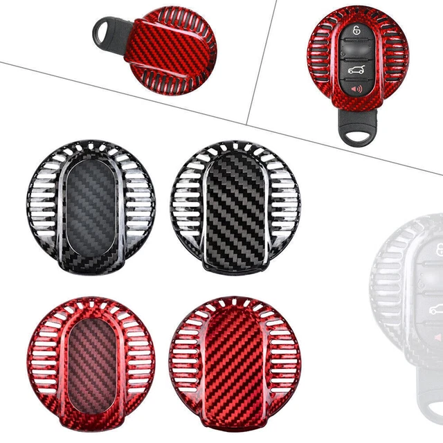 Carbon Fiber Remote Key Cover Case for BMW Mini F54 F56 F55 F57 F60 Black&Red