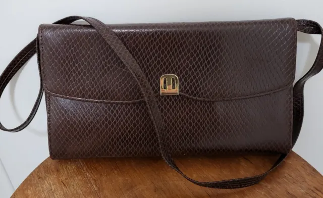 Ladies Womens Brown Clutch Purse Handbag Small Shoulder Bag Faux Leather