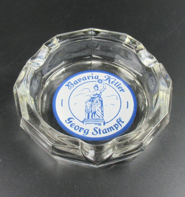 Alter Glas Aschenbecher Werbung Bavaria Keller Georg Stampfl Beer Advertising