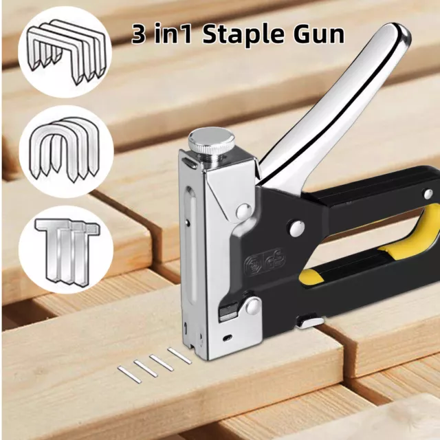 Heavy Duty Tacker Staple Gun Upholstery Stapler Fabric Wood Craft 8-12mm Staple