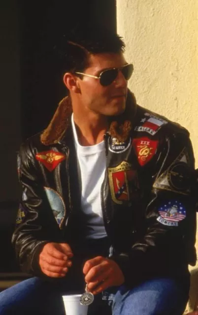 Tom Cruise Pete Top Gun Flight Bomber Jacket Jet Pilot Leather Jacket