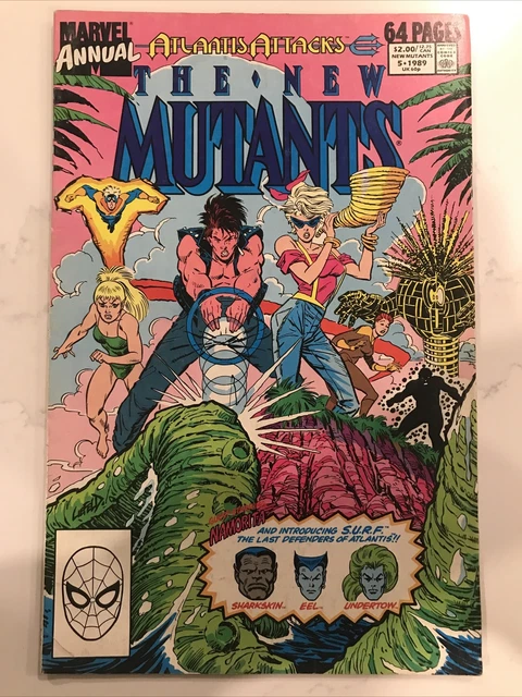 Atlantis Attacks The New Mutants Comic # 5 Marvel Comics Annual 1989