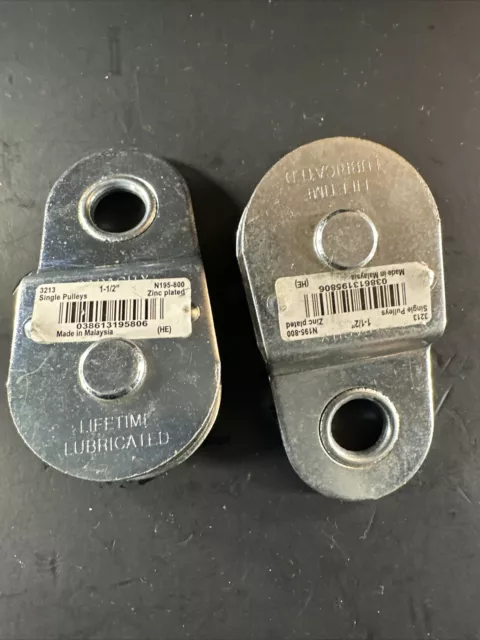 (2 Pk) National Hardware Single Pulley Zinc-Plated 1-1/2" N195-800