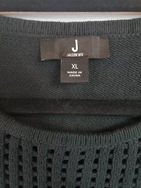 J Jason Wu Women's Black Sleeveless Sweater Tunic w/ Fringe Size X-Large 2