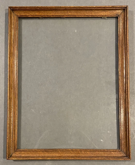 large vintage 11 7/8 x 15 oak wood frame 1920 + glass