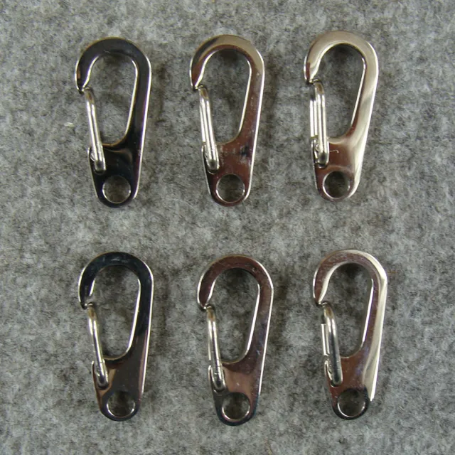 6pcs Steel Carabiners Snap Spring Hooks Keychains Clasps Leathercraft