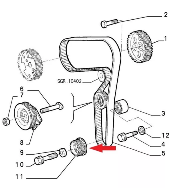 INGRANAGGIO DISTRIBUZIONE ALFA  FIAT LANCIA Mot.  1.9 JTD = Fiat 46436278