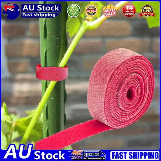 1.5cm*3m Plant Bandage Tie Adjustable Support Reusable Fastener Tape (Red)