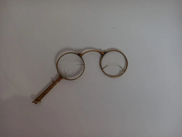 occhiali antichi LORGNETTE in ottone decorato