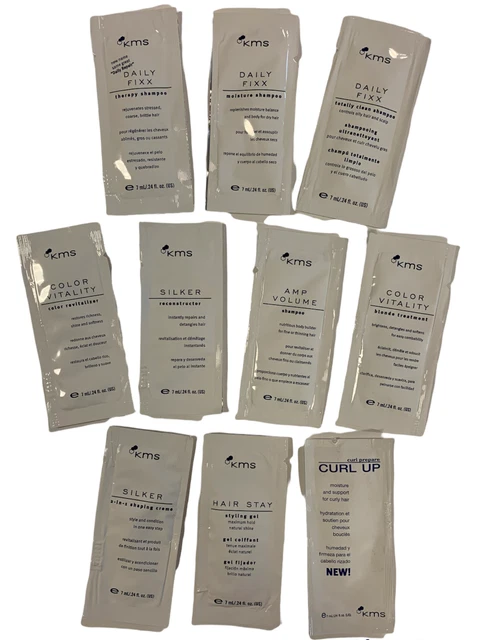 Lot 18 KMS Sample Travel Packets Shampoos Color Styling Gel Treatment Prepare
