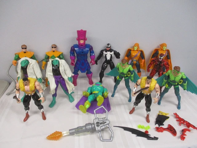 13 Toy Biz 1994 Marvel Large 10" Action Figures & Another 1995 14 1/4"