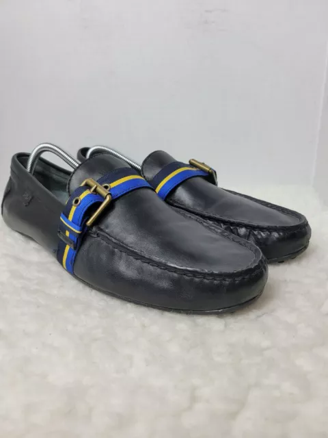 Polo Ralph Lauren Wessel Men's Shoes Size 11.5 Drivers Buckled Black Leather