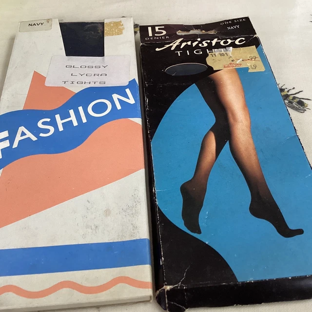 VINTAGE Ladies  Tights X2 Pairs Onesize