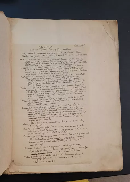 Maxim Gorky Manuscript A Night's Lodgings. Translated By Edwin Hopkins Original 2