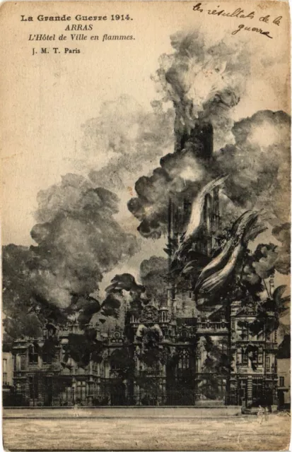 CPA MILITAIRE La Grande Guerre-Arras, L'Hotel de Ville en flammes (315486)