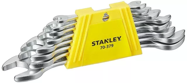 8-Piece Stanley 70-379E Matte Finish Double Open End Spanner Set 6x7 To 20x22mm