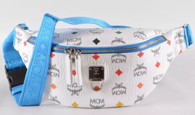 New MCM SKYOPTIC Diamond Spectrum Visetos Waist Belt Bag Crossbody Sling
