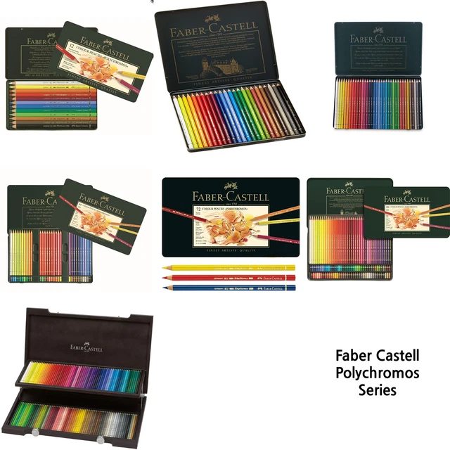FABER CASTELL POLYCHROMOS Colored Pencils Tin 12, 24, 36, 60, 72, 120 ...