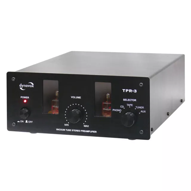 Dynavox TPR-3 Préamplificateur à Tubes Préampli Pre Amp Noir Préamplicateur 2