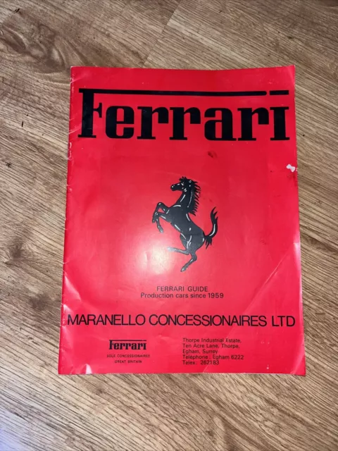 1978 Ferrari Guide Booklet