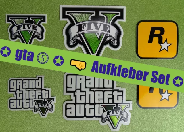 GTA V Logo ★ Sticker / Aufkleber ★ Grand Theft Auto 5 ★ Rockstar ★ Logo ★ Promo