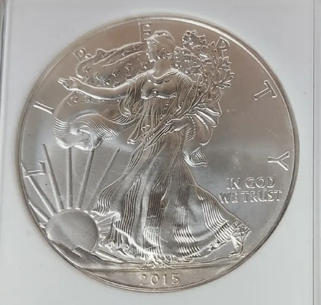 2015 $1 Walking Liberty American Silver Eagle Dollar in Mint Case (ES301)