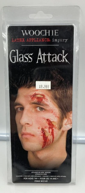 Woochie Glass Attack Latex Prosthetic Shattered Glass Wound Halloween Makeup