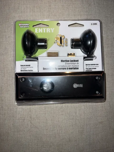 Defender  Security E 2495 Mortise Keyed Lock Set with Classic Bronze Knob E41