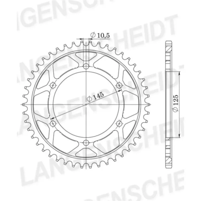 Stahl-Kettenrad Supersprox 530/43Z schwarz für: Yamaha FZ