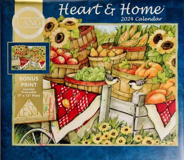 LANG HEART & Home 2024 Special Edition FullSize Wall Calendar + Bonus
