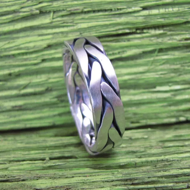 Mens 5 Wire Braided 925 Sterling Silver Band &Statement Handmade Ring All size