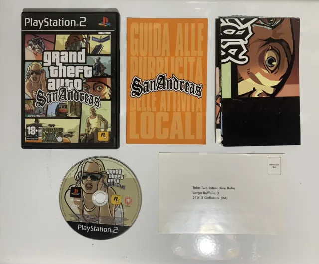 GRAND THEFT AUTO SAN ANDREAS Ps2 GTA Versione Italiana 1ª Edizione Completo