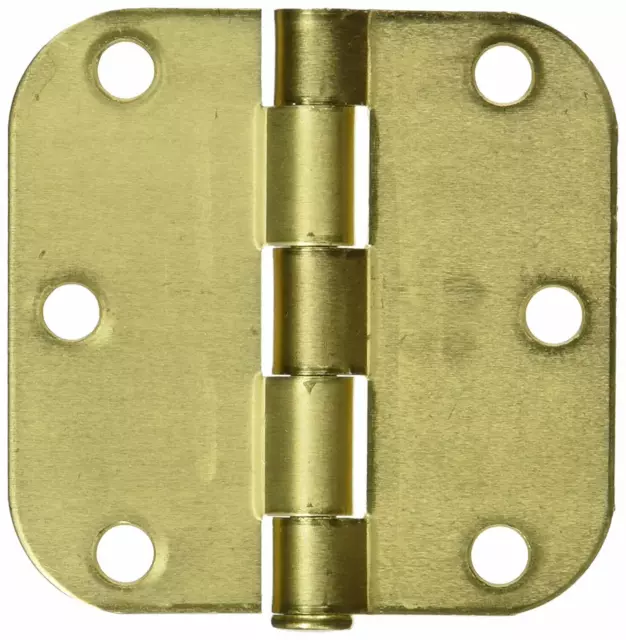 NEW Lot 9 pack 3" Brass door Hinge 5/8" rounded N830-226 National Mfg Co