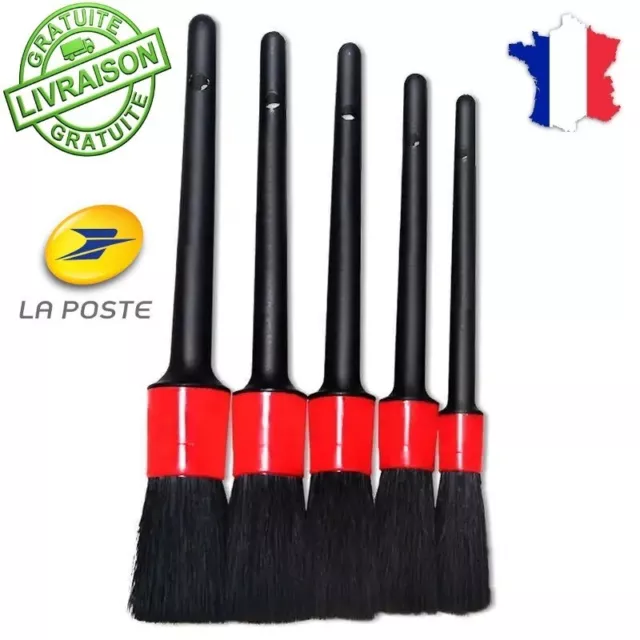 Pinceau Brosse Doux Detailling Lavage Nettoyage Auto Moto Voiture Lot 5 Pièces