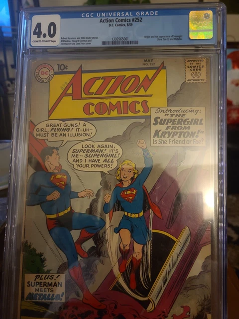 Action Comics #252 CGC 4.0 C-OW pgs DC 1959 Origin & 1st app Supergirl, Metallo