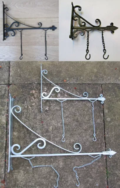 HAND FORGED iron blacksmith sign board hanging bracket shop sign house name