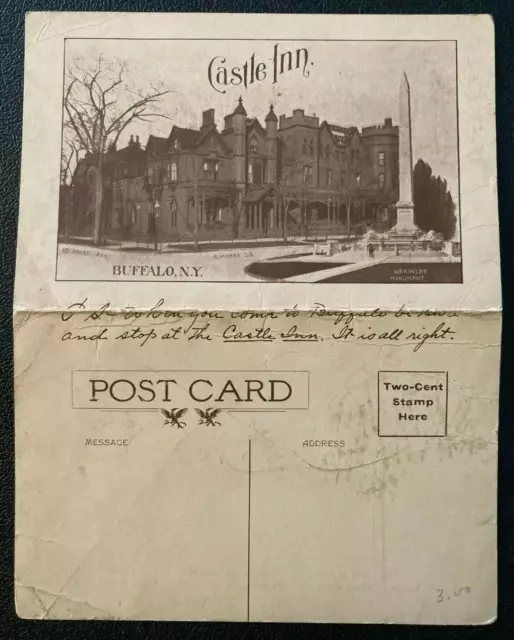 pk76543:Postcard/Menu Card 1911-Vintage View of the Castle Inn,Buffalo,New York