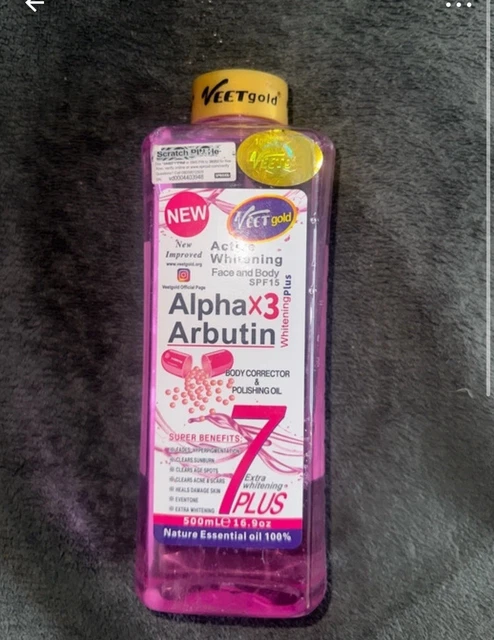 Huile Blanchissante Alpha Arbutin 3 Veetgold - 500ml, Anti-taches, Hydratante, Anti-acné