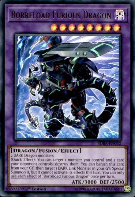 BORRELOAD FURIOUS DRAGON SDRR-EN042 ULTRA RARE 1ST ED  YuGiOh