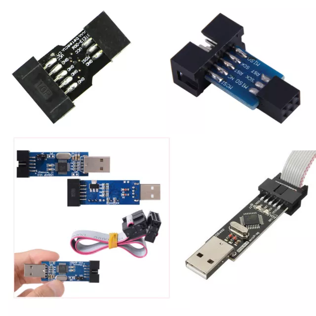 USBASP AVRISP USBISP Programmer USB+ 10 Pin Convert to 6 Pin Adapter Board STK50