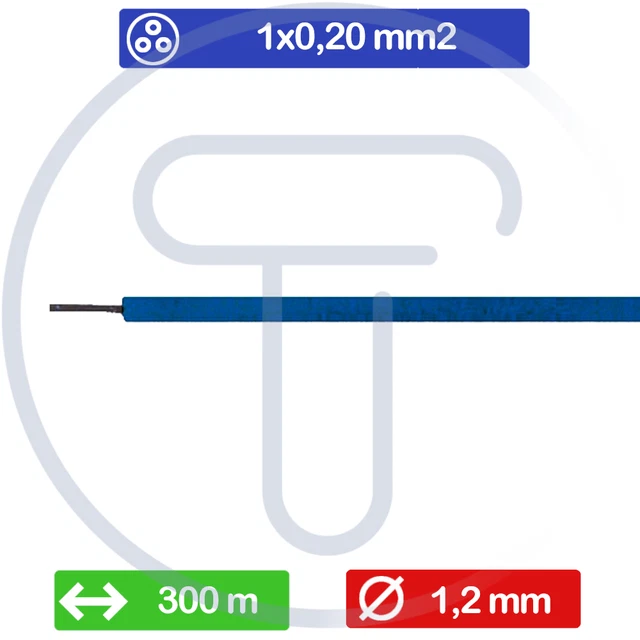 Câble unipolaire 1x0.20 mm2 AWG24 écheveau 300 mètres cuivre étamé PVC bleu 1.2