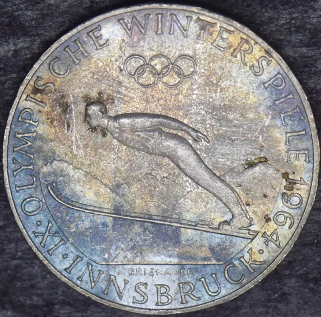 Austria Innsbruck 1964 Juegos Olímpicos de Invierno plata 50 chelines tonificados -  coincidencias