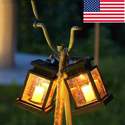 Outdoor Waterproof Hanging Solar LED Candle Lights Lantern Lamp Garden Decor RG