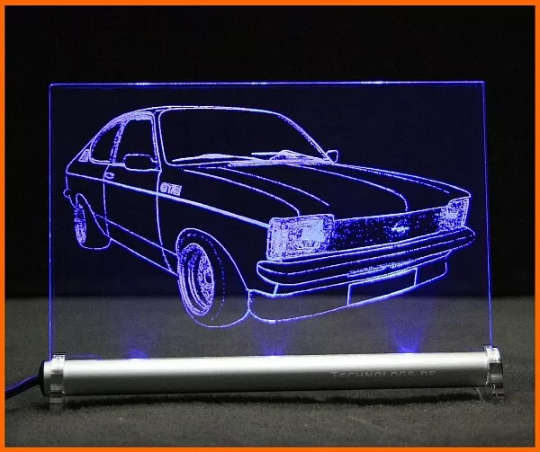 LED Leuchtschild graviert ist Opel Kadett C AutoGravur top Geschenk Blickfänger